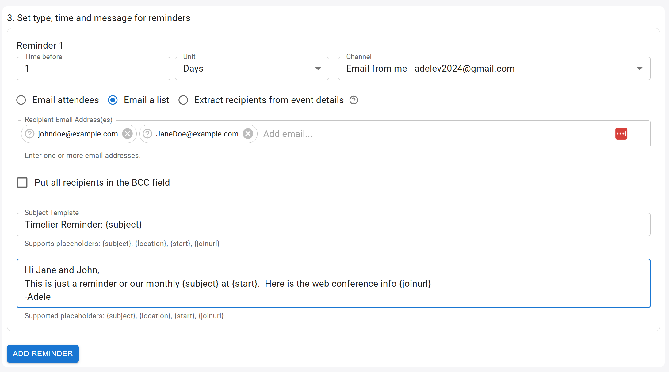 Email from me: Email a list