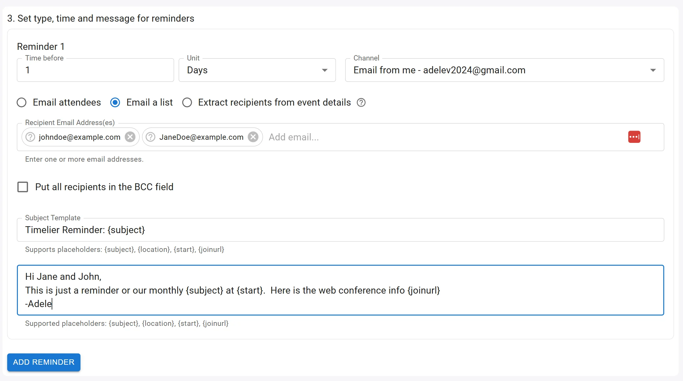 Email from me: Email a list