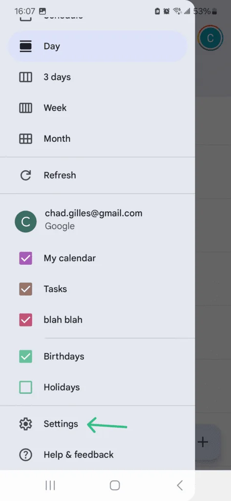 expanded hamburger menu