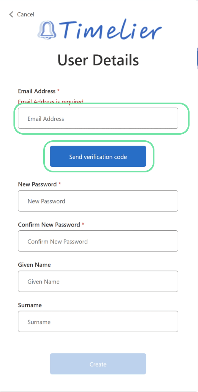 Send verification code