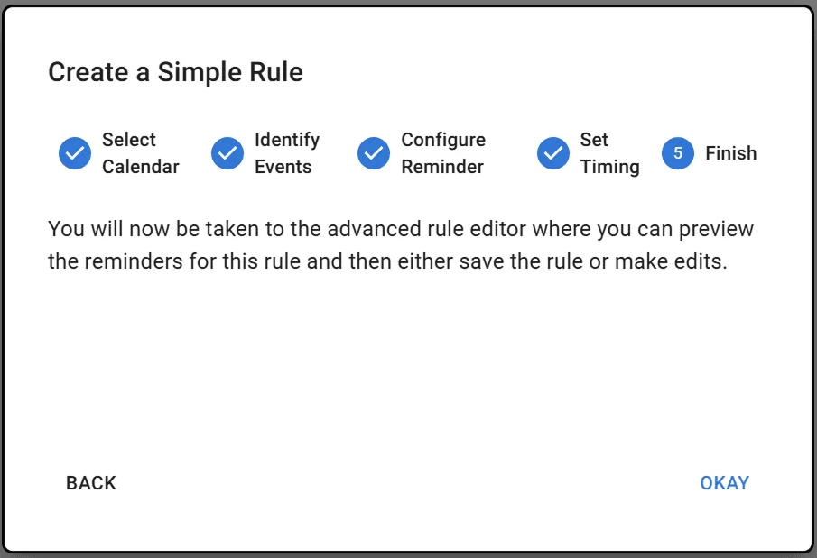 Simple Rule Wizard Step 5: Complete and Generate Rule