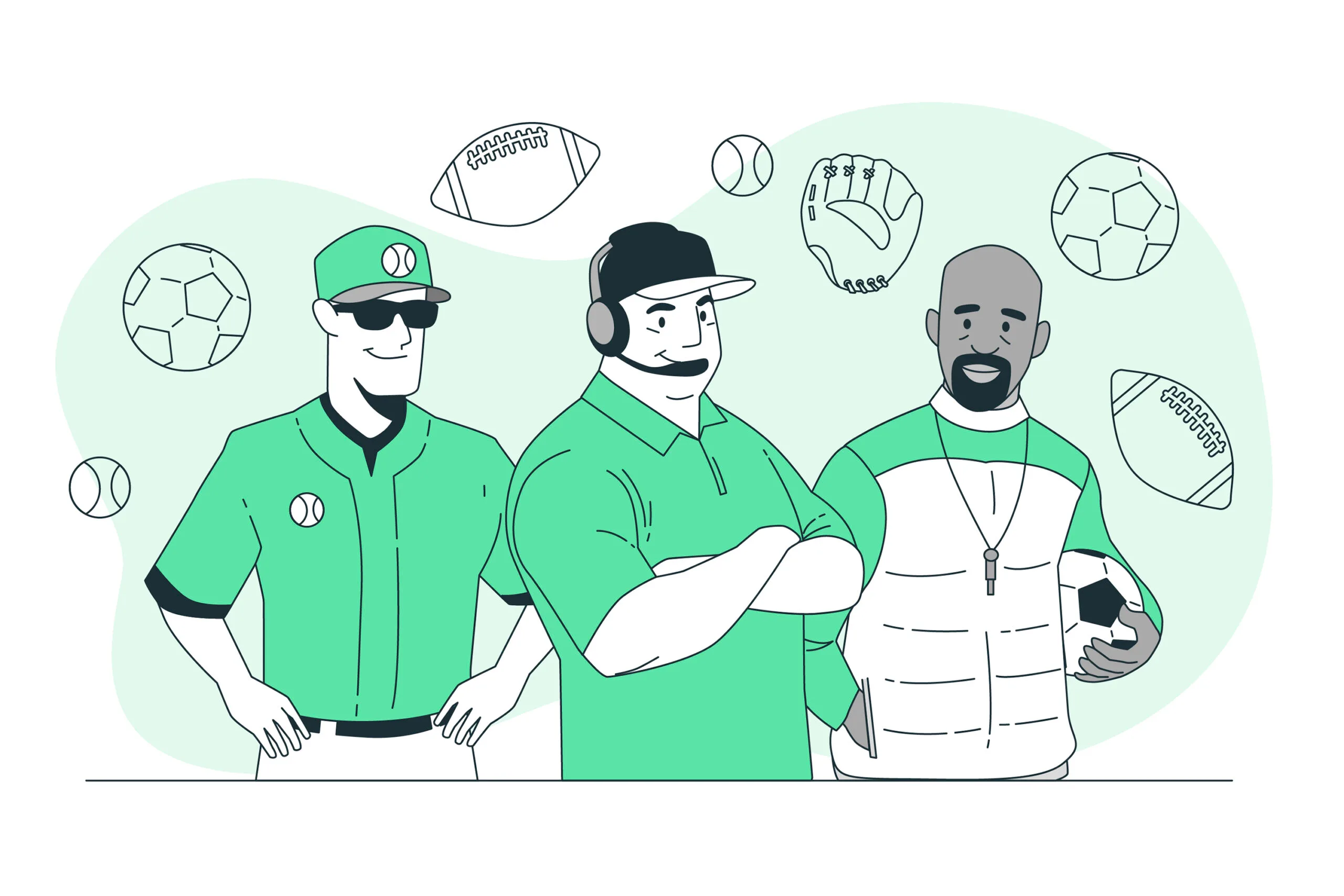 illustration of a coach and players
