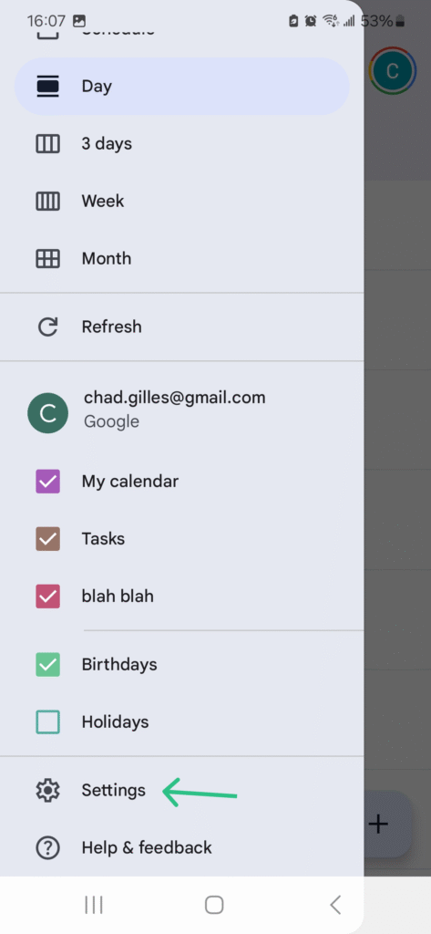 expanded hamburger menu