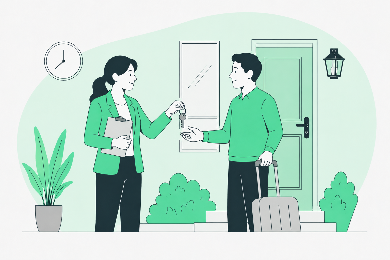 host giving keys to guest